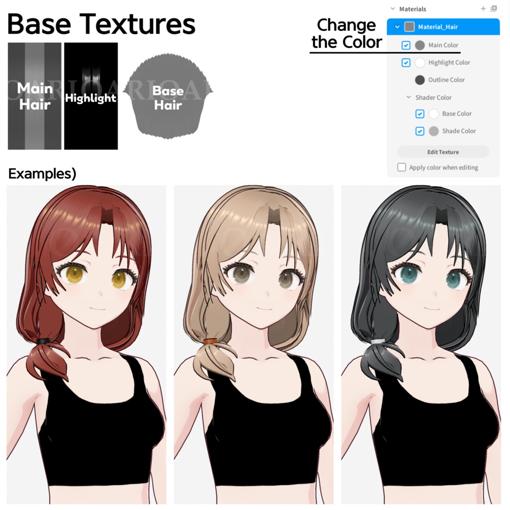 【VRoid】ローテールヘアプリセット / Lowtail hair preset