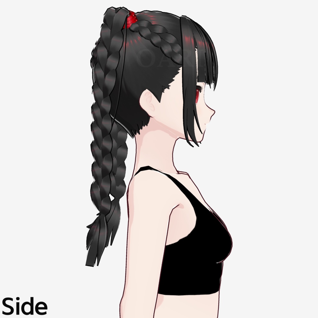 【VRoid】三つ編みツインテールヘアプリセット / Braided twintail hair preset
