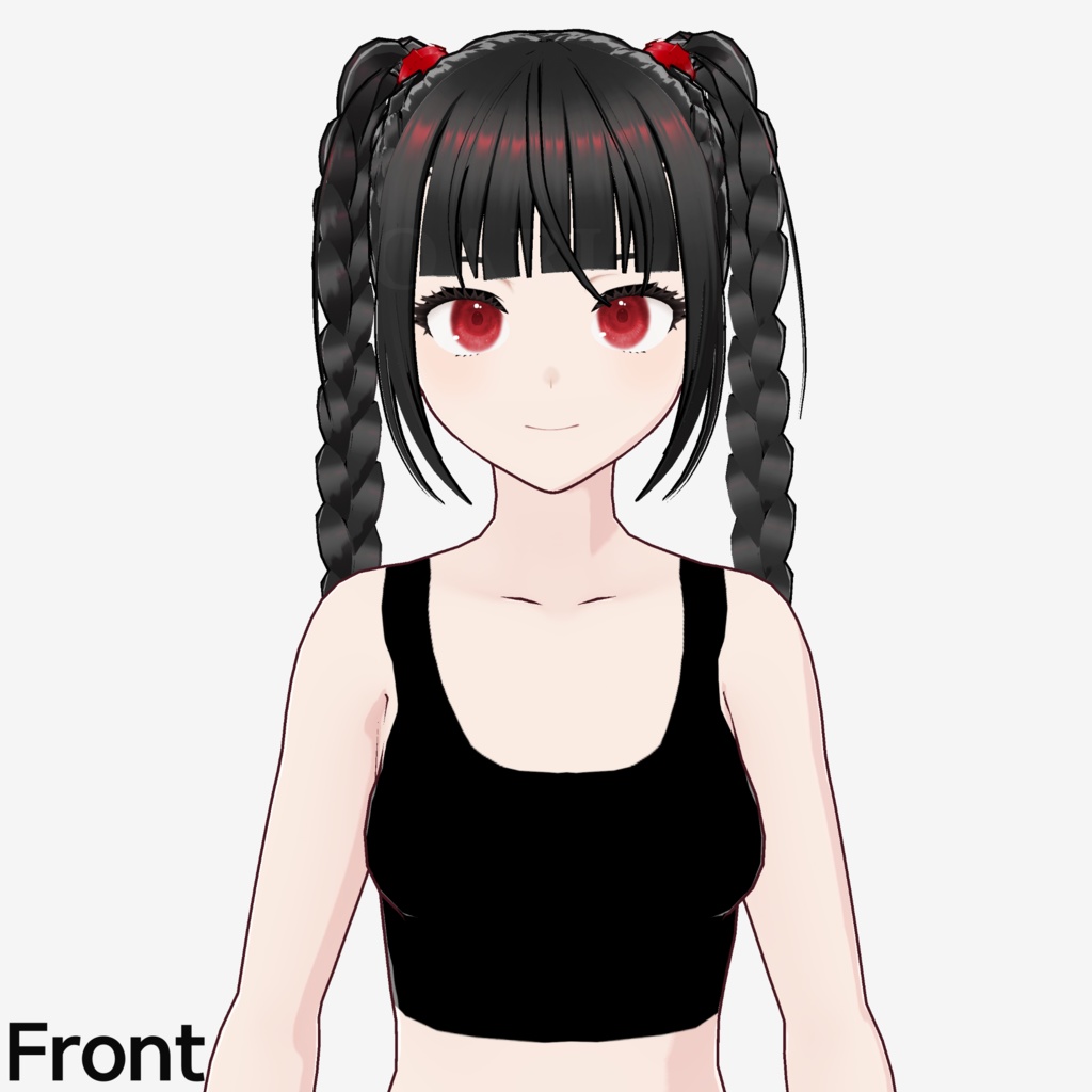 【VRoid】三つ編みツインテールヘアプリセット / Braided twintail hair preset