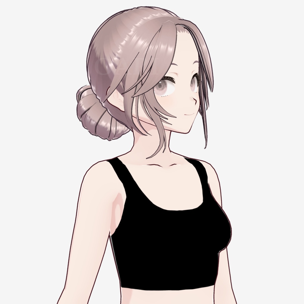 【VRoid】お団子ヘアプリセット / Low bun hair preset