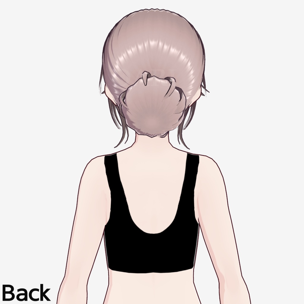 【VRoid】お団子ヘアプリセット / Low bun hair preset