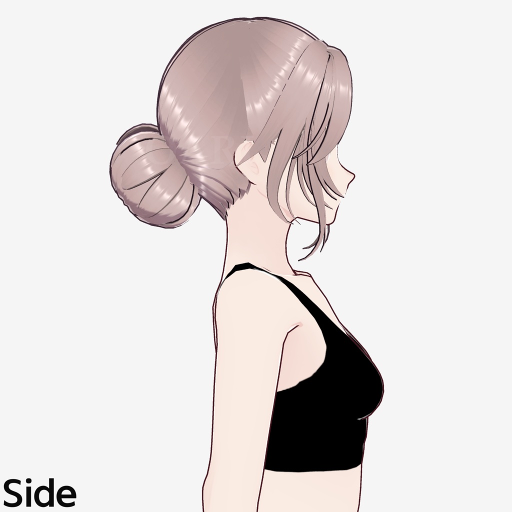 【VRoid】お団子ヘアプリセット / Low bun hair preset
