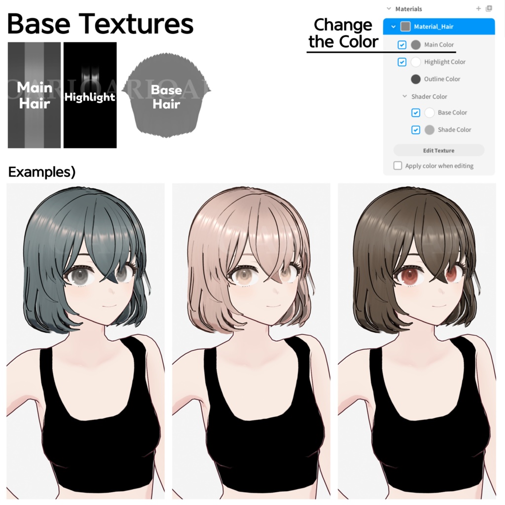 【VRoid】ボブヘアプリセット / Bob hair preset