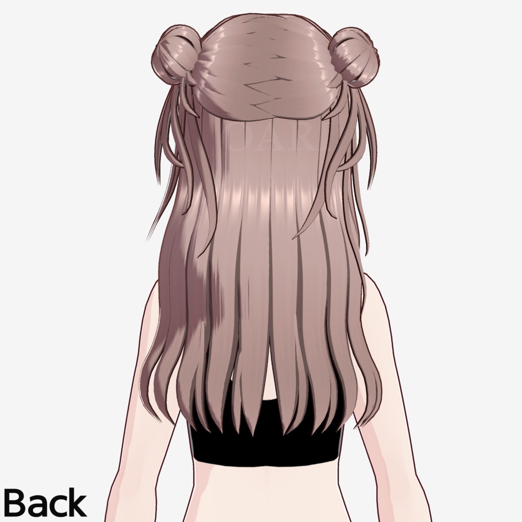 【VRoid】お団子ロングヘアプリセット / Long hair with buns preset