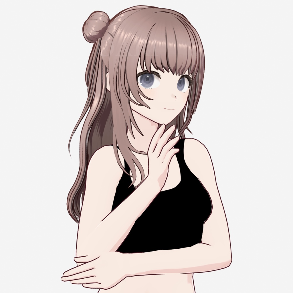 【VRoid】お団子ロングヘアプリセット / Long hair with buns preset