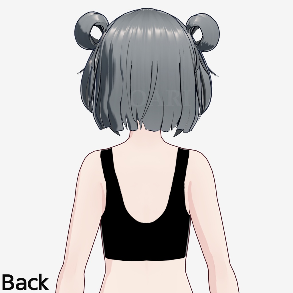 【VRoid】お団子ボブヘアプリセット / Bob hair with buns preset