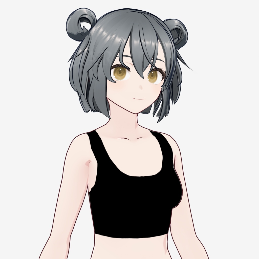 【VRoid】お団子ボブヘアプリセット / Bob hair with buns preset