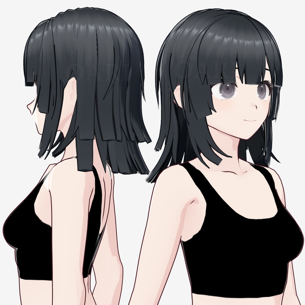 【VRoid】姫カットロングヘアプリセット / Hime long hair preset