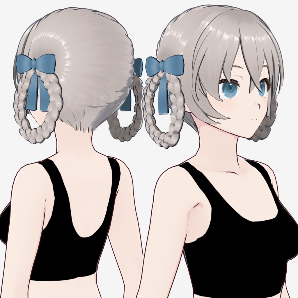 【VRoid】ダブルブレイドヘアプリセット / Double braid hair preset