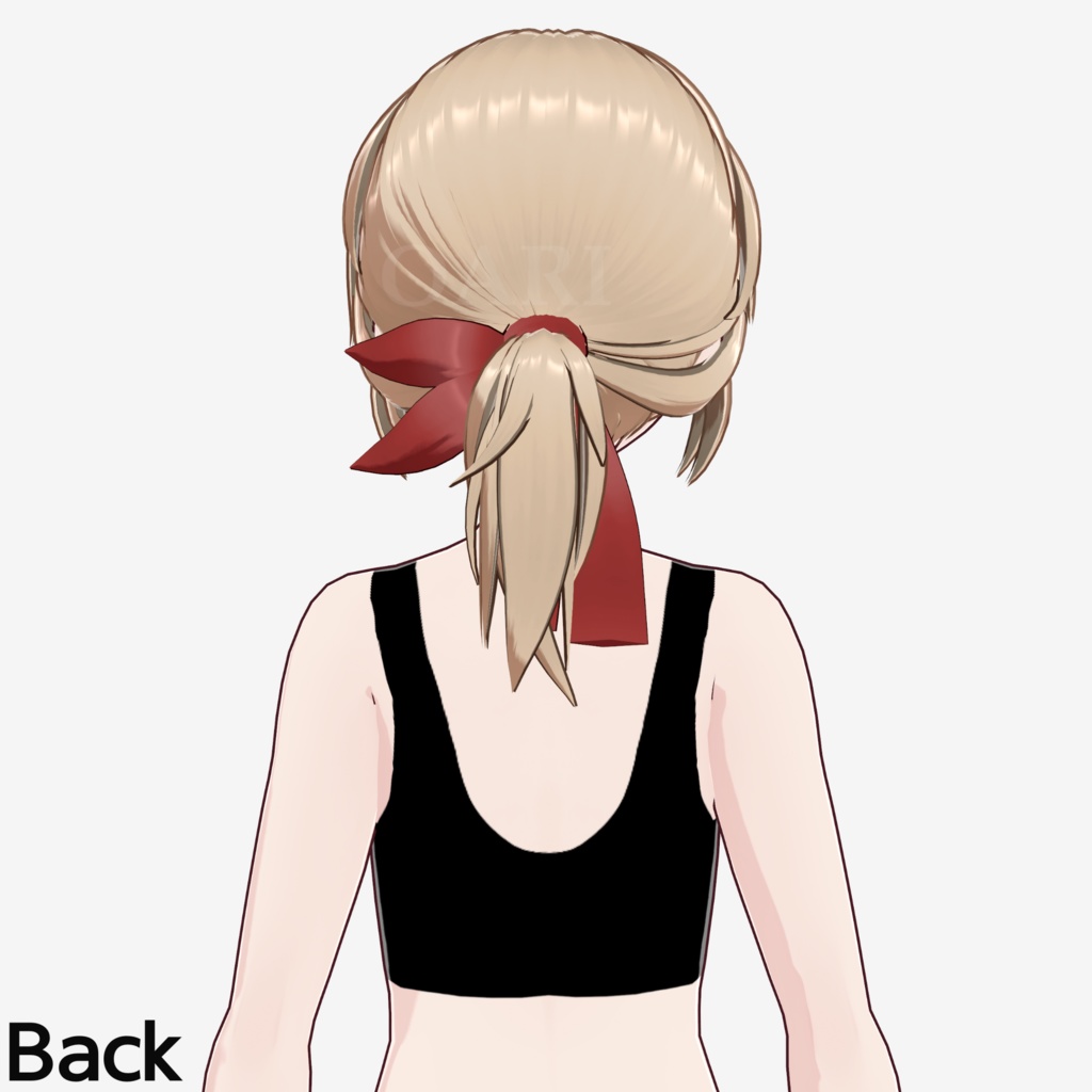 【VRoid】ローポニーテールヘアプリセット / Low ponytail hair preset