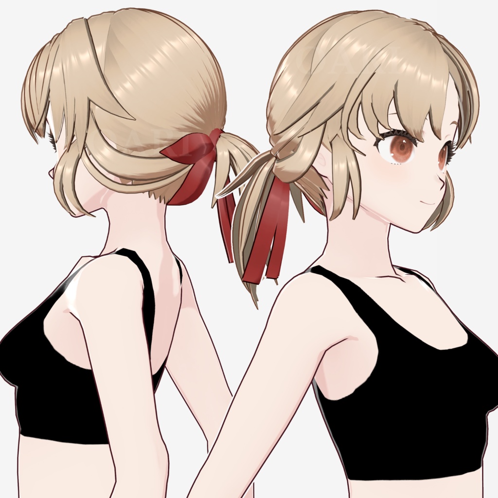 【VRoid】ローポニーテールヘアプリセット / Low ponytail hair preset