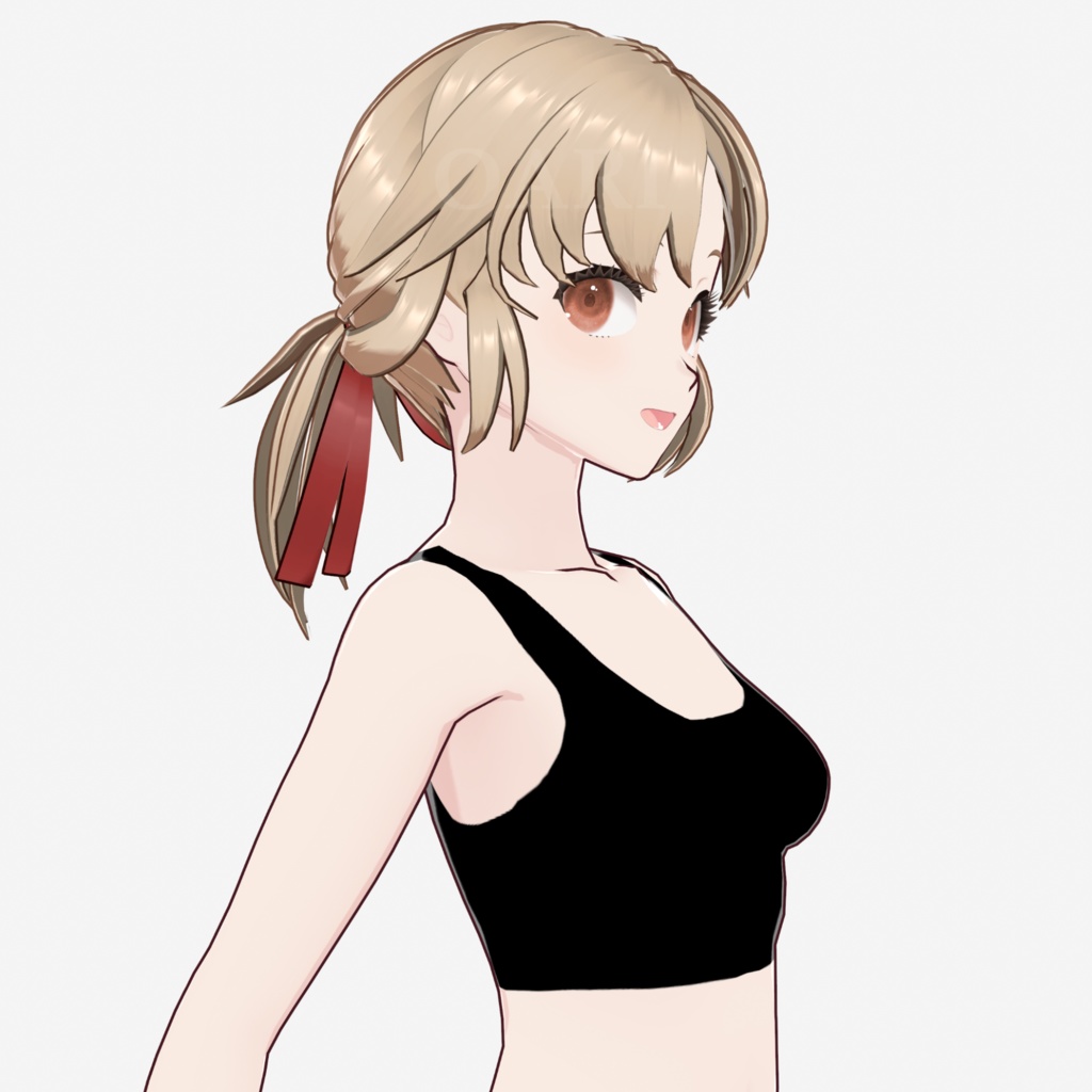【VRoid】ローポニーテールヘアプリセット / Low ponytail hair preset