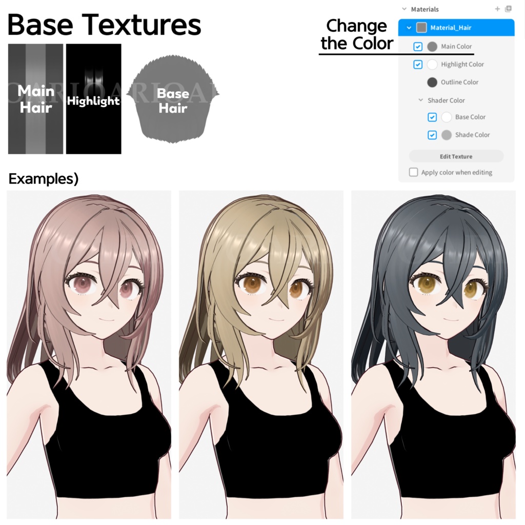 【VRoid】ロングヘアプリセット / Long hair preset