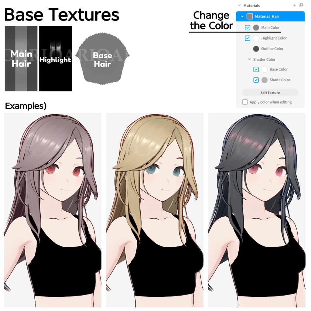 【VRoid】ロングヘアプリセット / Long hair preset