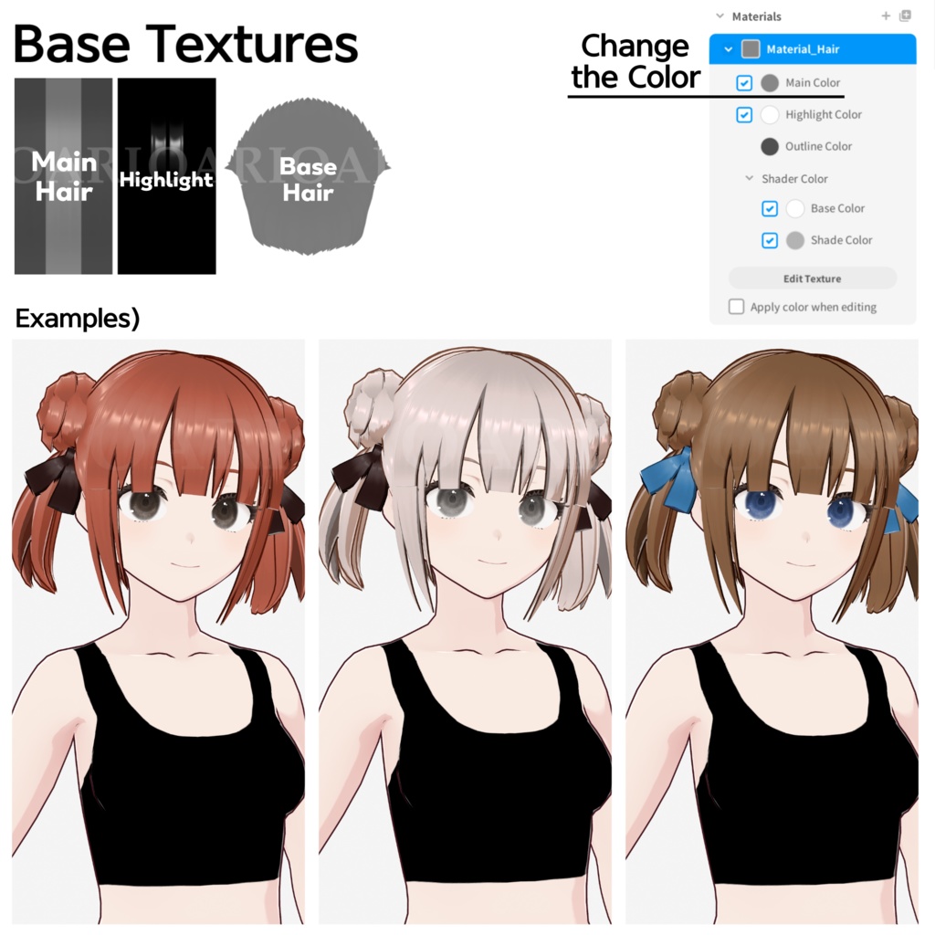 【VRoid】ショートツインテールヘアプリセット / Short twintail hair preset
