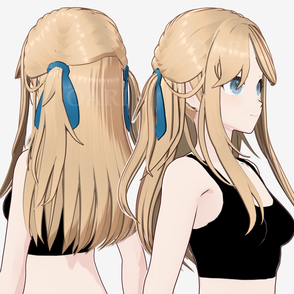 【VRoid】サイド三つ編みロングヘアプリセット / Side braid long hair preset