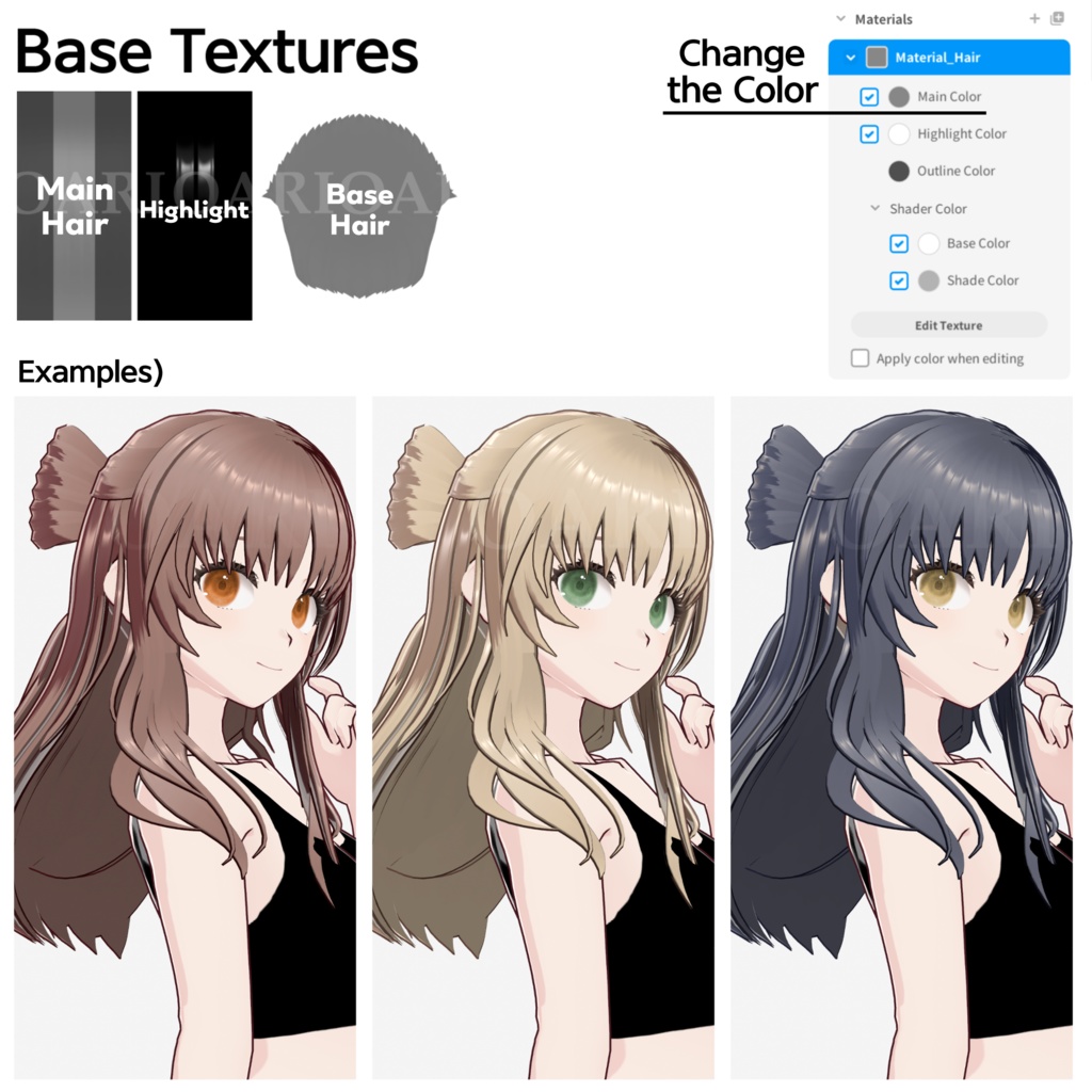 【VRoid】リボンテールヘアプリセット / Ribbon-tail hair preset