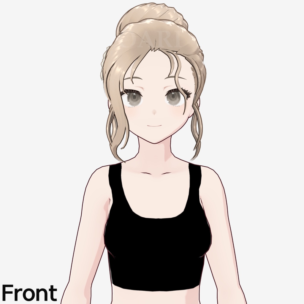 【VRoid】高めお団子ヘアプリセット / High bun hair preset