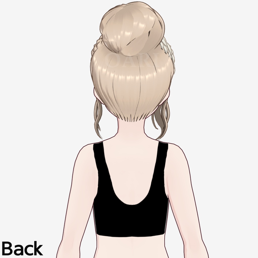 【VRoid】高めお団子ヘアプリセット / High bun hair preset