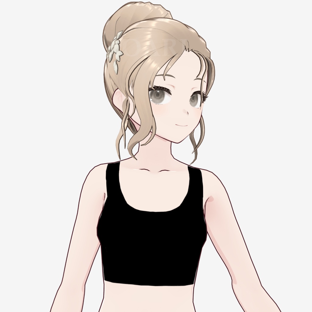 【VRoid】高めお団子ヘアプリセット / High bun hair preset