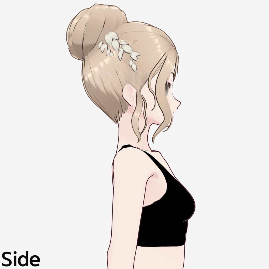 【VRoid】高めお団子ヘアプリセット / High bun hair preset