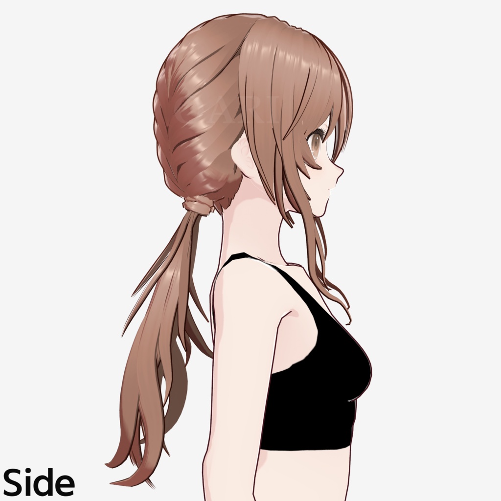 【VRoid】三つ編みツインテールヘアプリセット / Braided twintail hair preset