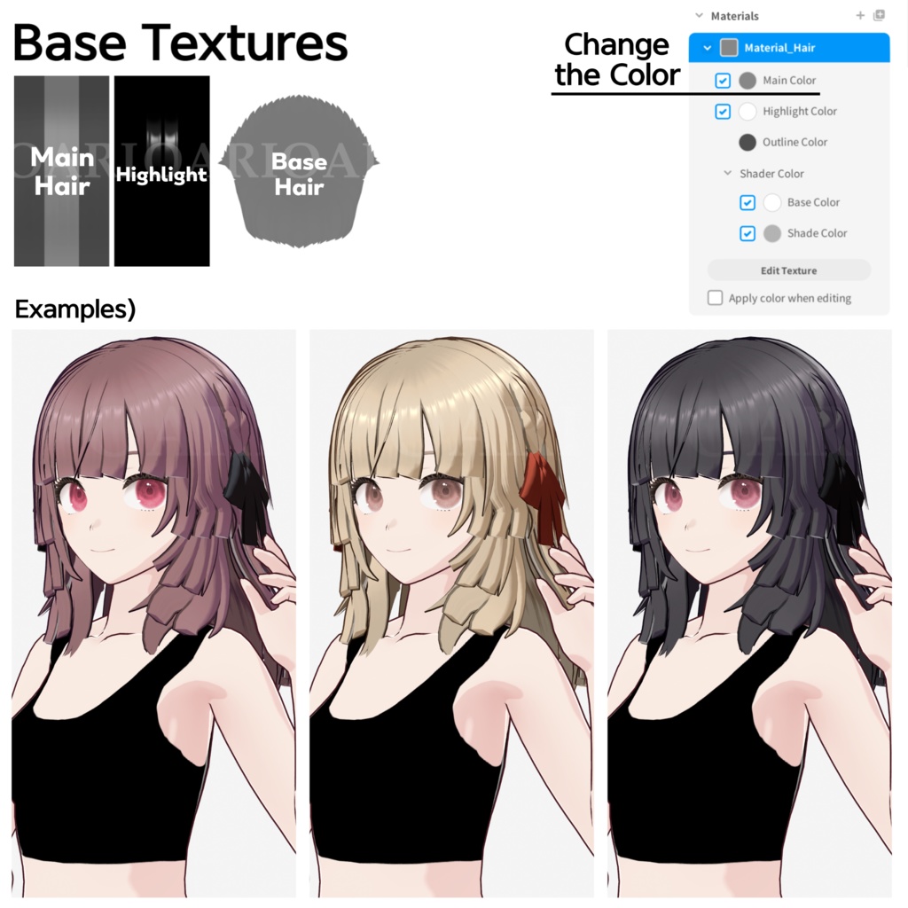【VRoid】姫ウルフカットヘアプリセット / Hime wolf cut hair preset