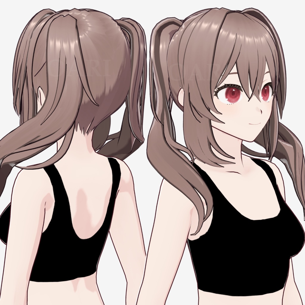 【VRoid】ウェーブツインテールヘアプリセット / Wavy twintail hair preset