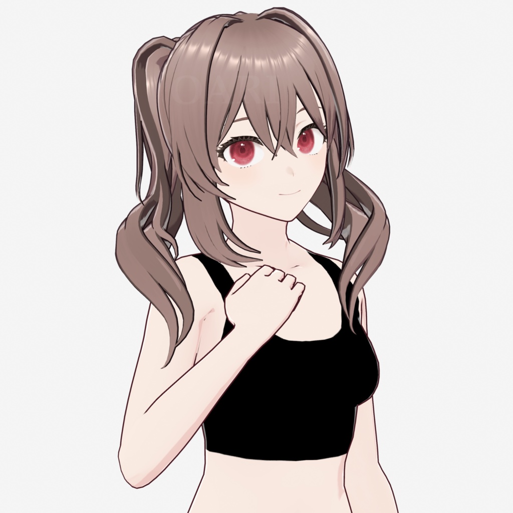 【VRoid】ウェーブツインテールヘアプリセット / Wavy twintail hair preset