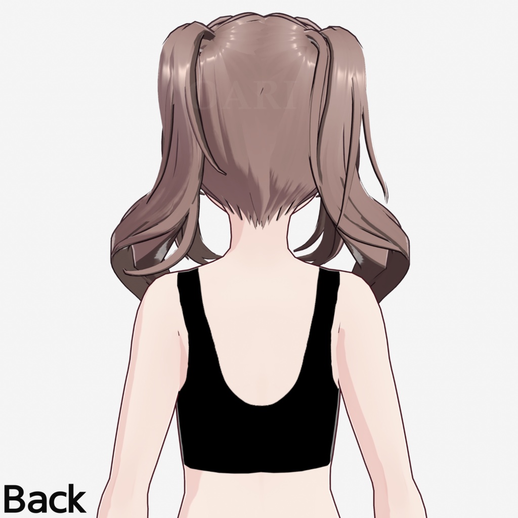 【VRoid】ウェーブツインテールヘアプリセット / Wavy twintail hair preset