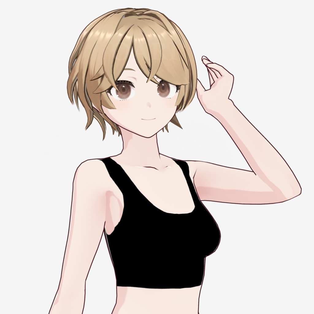 【VRoid】ショートウェーブヘアプリセット / Short wavy hair preset