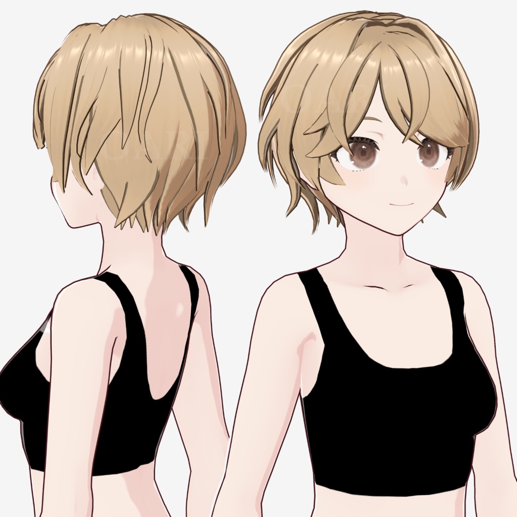 【VRoid】ショートウェーブヘアプリセット / Short wavy hair preset