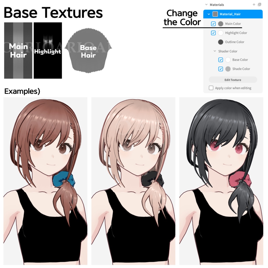 【VRoid】ローテールヘアプリセット / Lowtail hair preset