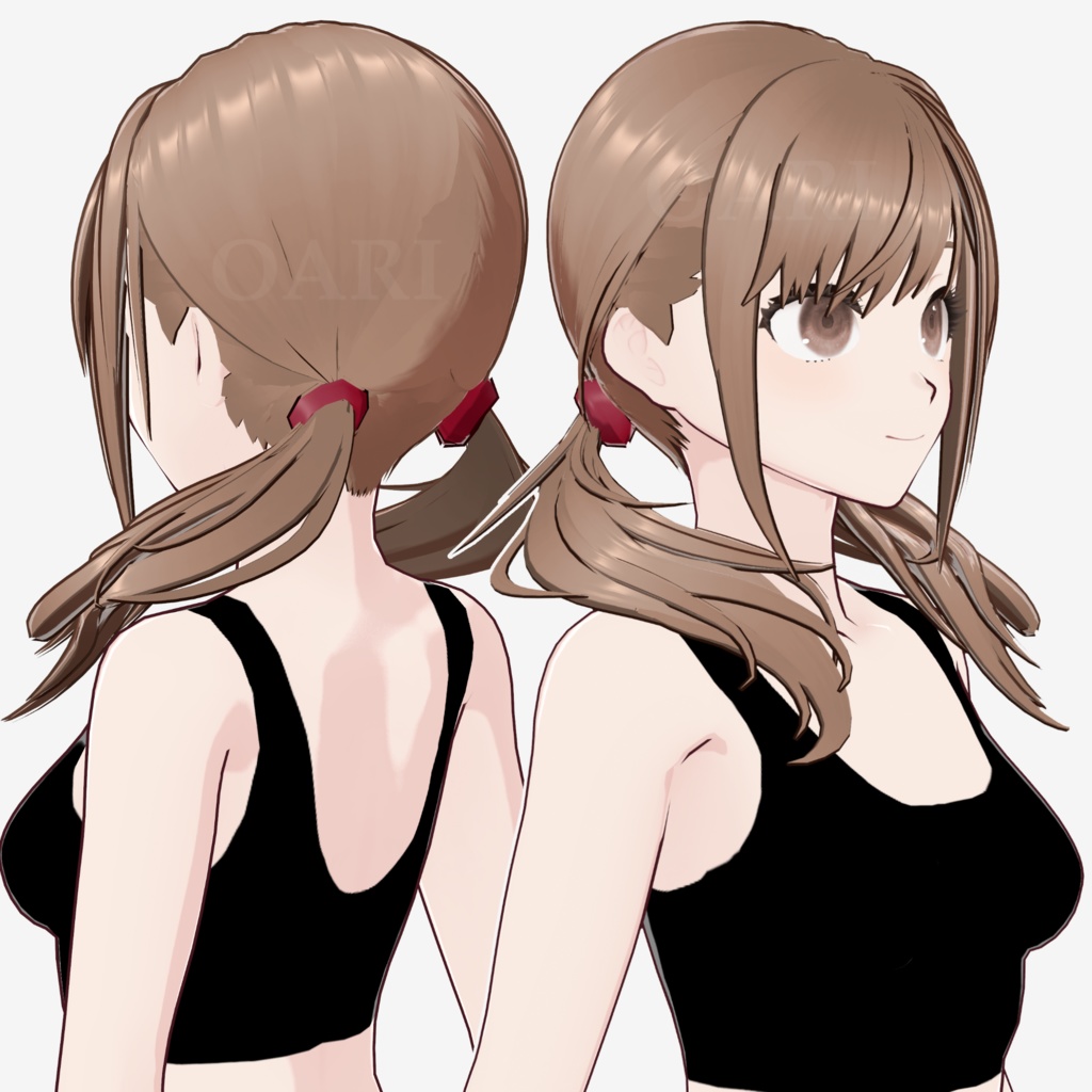 【VRoid】ローツインテールヘアプリセット / Low twintail hair preset