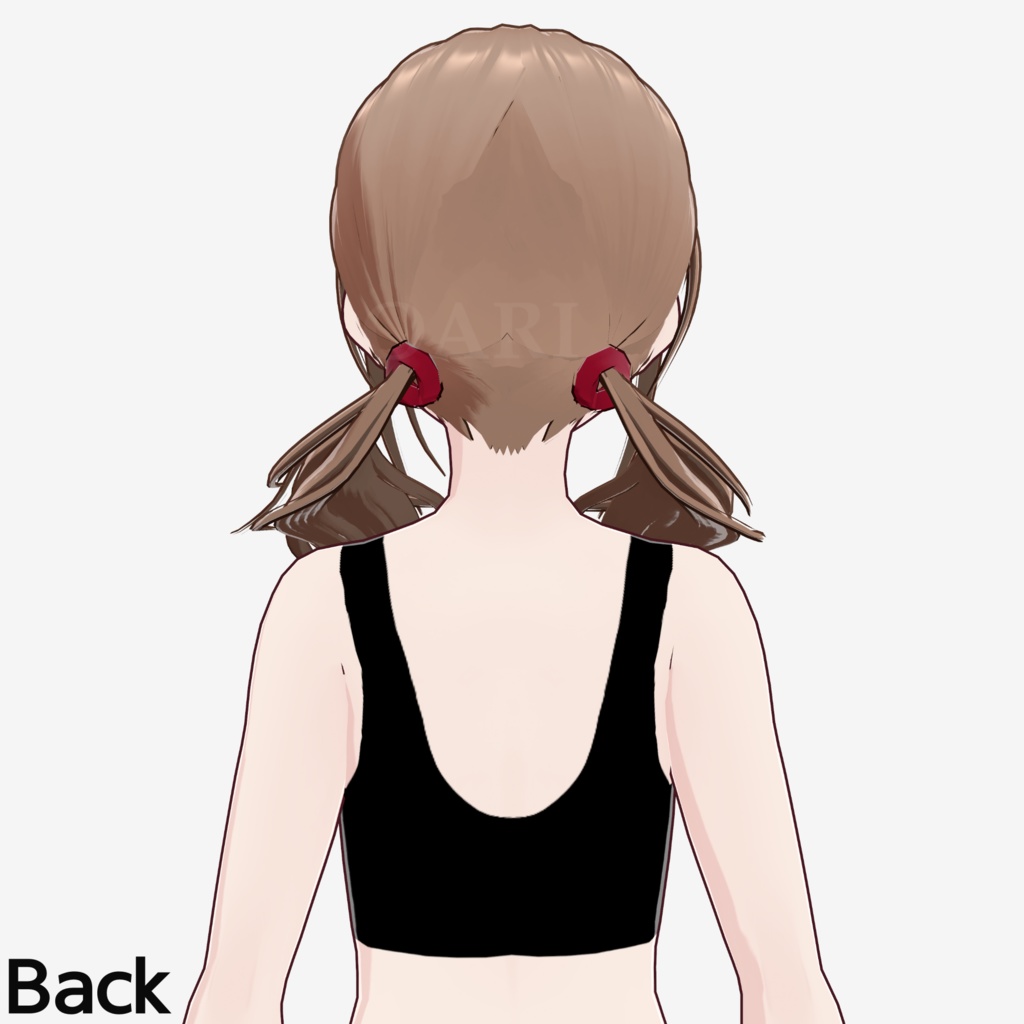 【VRoid】ローツインテールヘアプリセット / Low twintail hair preset