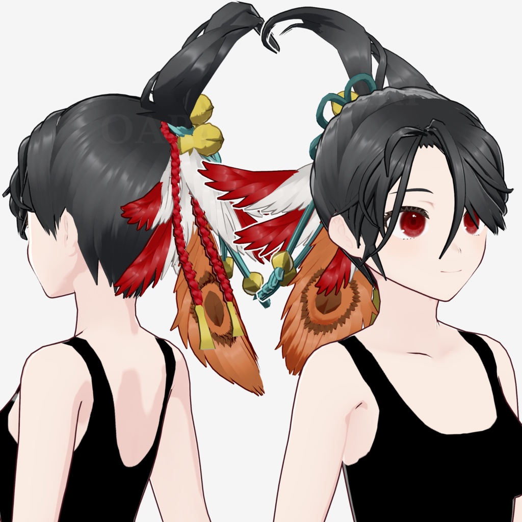 【VRoid】ハイポニーテールヘアプリセット / High ponytail hair preset