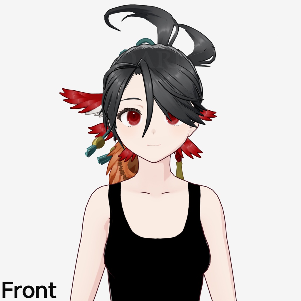 【VRoid】ハイポニーテールヘアプリセット / High ponytail hair preset