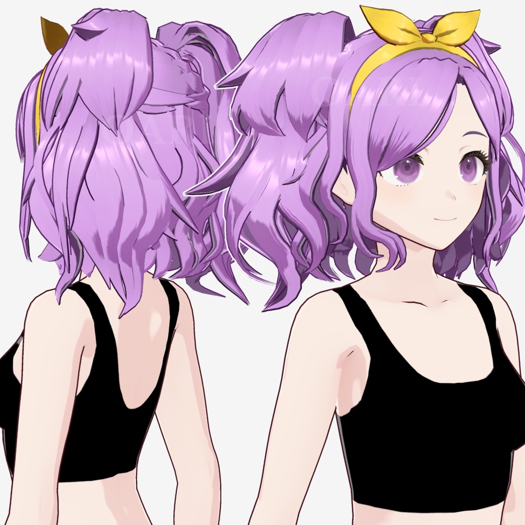 【VRoid】カールツインテールヘアプリセット / Curly twintail hair preset