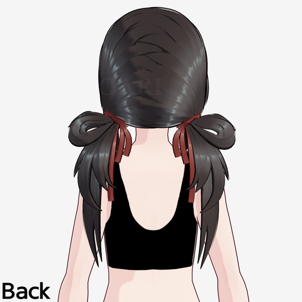 【VRoid】ローツインテールヘアプリセット / Low twintail hair preset