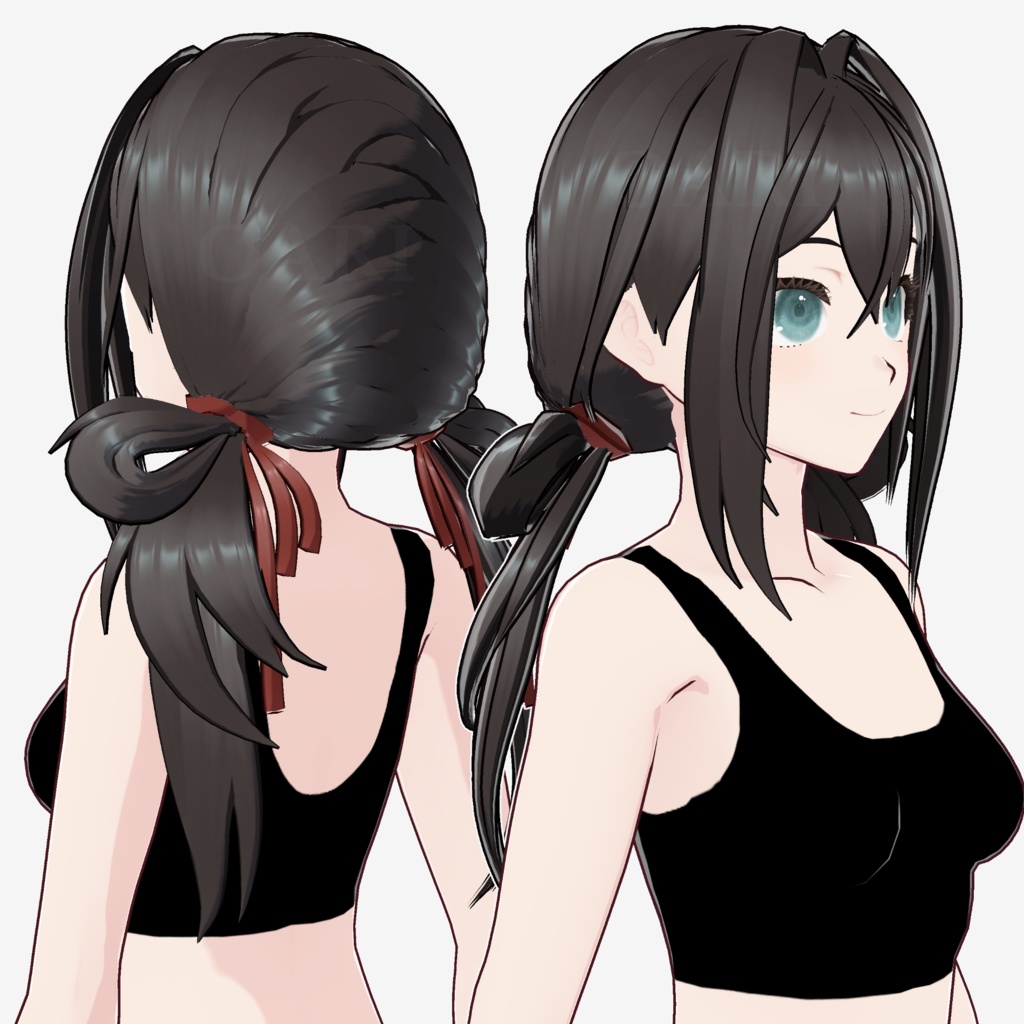 【VRoid】ローツインテールヘアプリセット / Low twintail hair preset
