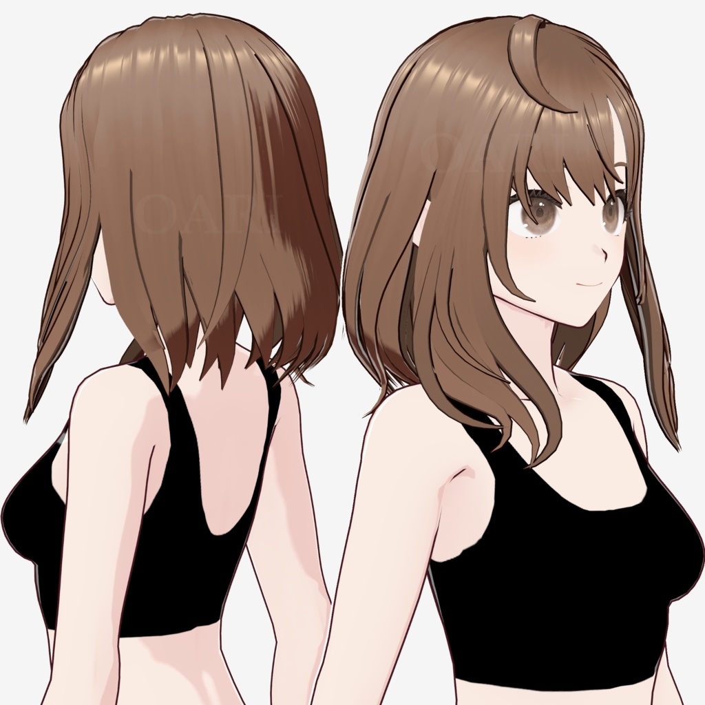 【VRoid】セミロングヘアプリセット / Semi long hair preset