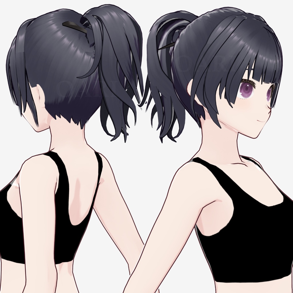 【VRoid】ハイポニーテールヘアプリセット / High ponytail hair preset