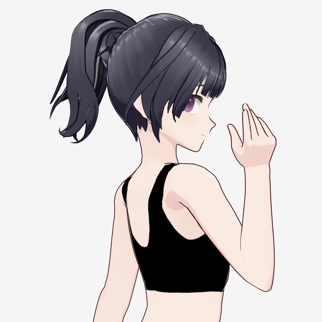 【VRoid】ハイポニーテールヘアプリセット / High ponytail hair preset