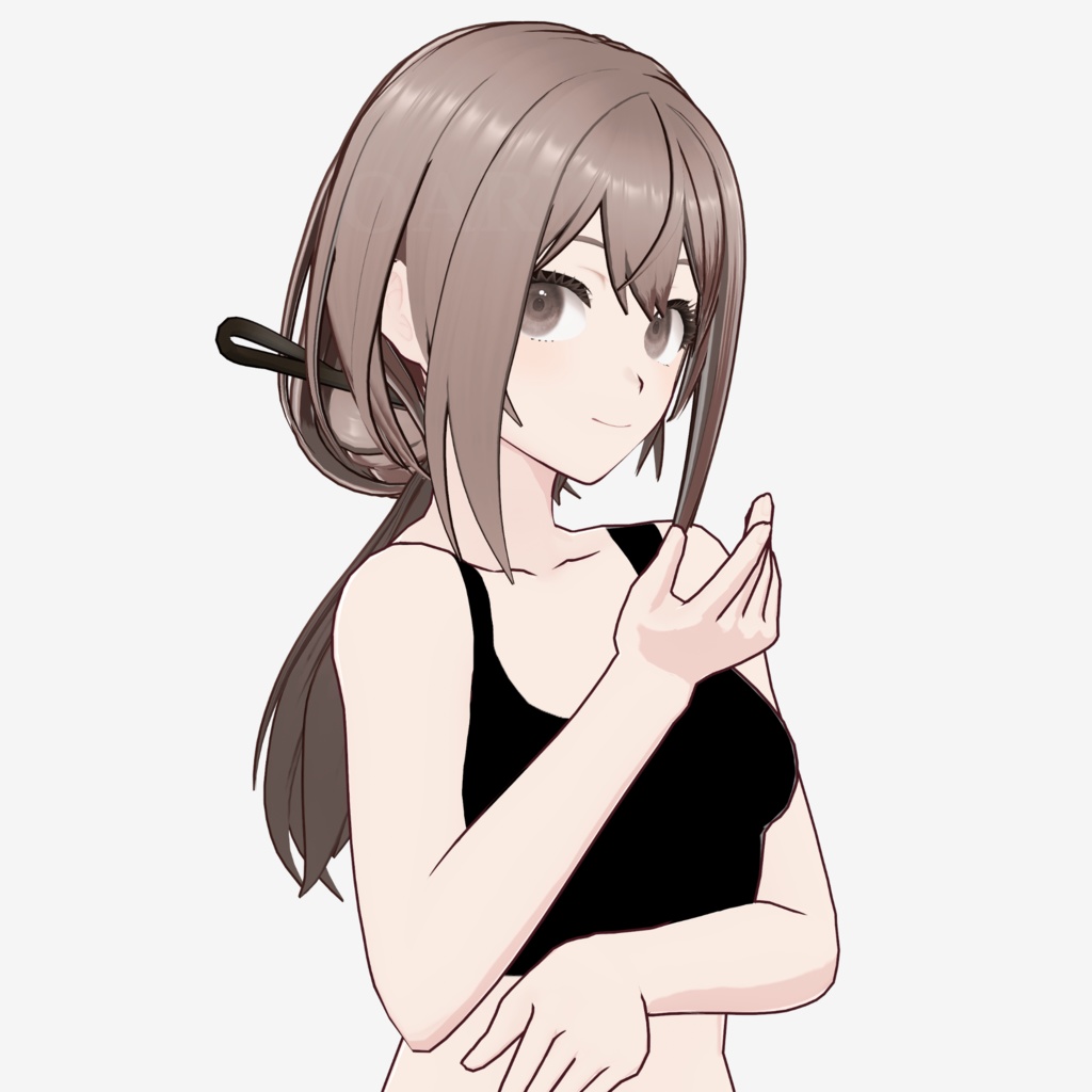 【VRoid】ローバンヘアプリセット / Low bun hair preset