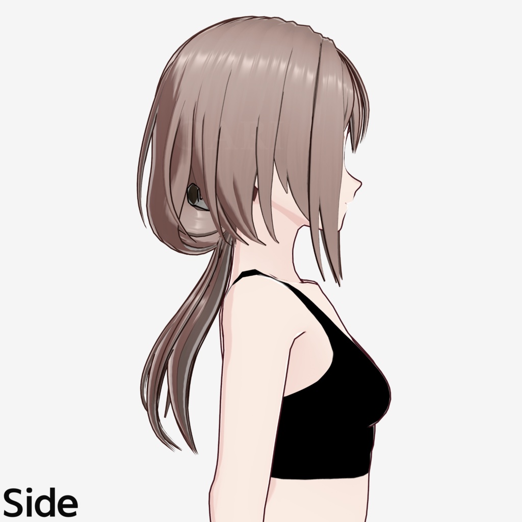 【VRoid】ローバンヘアプリセット / Low bun hair preset