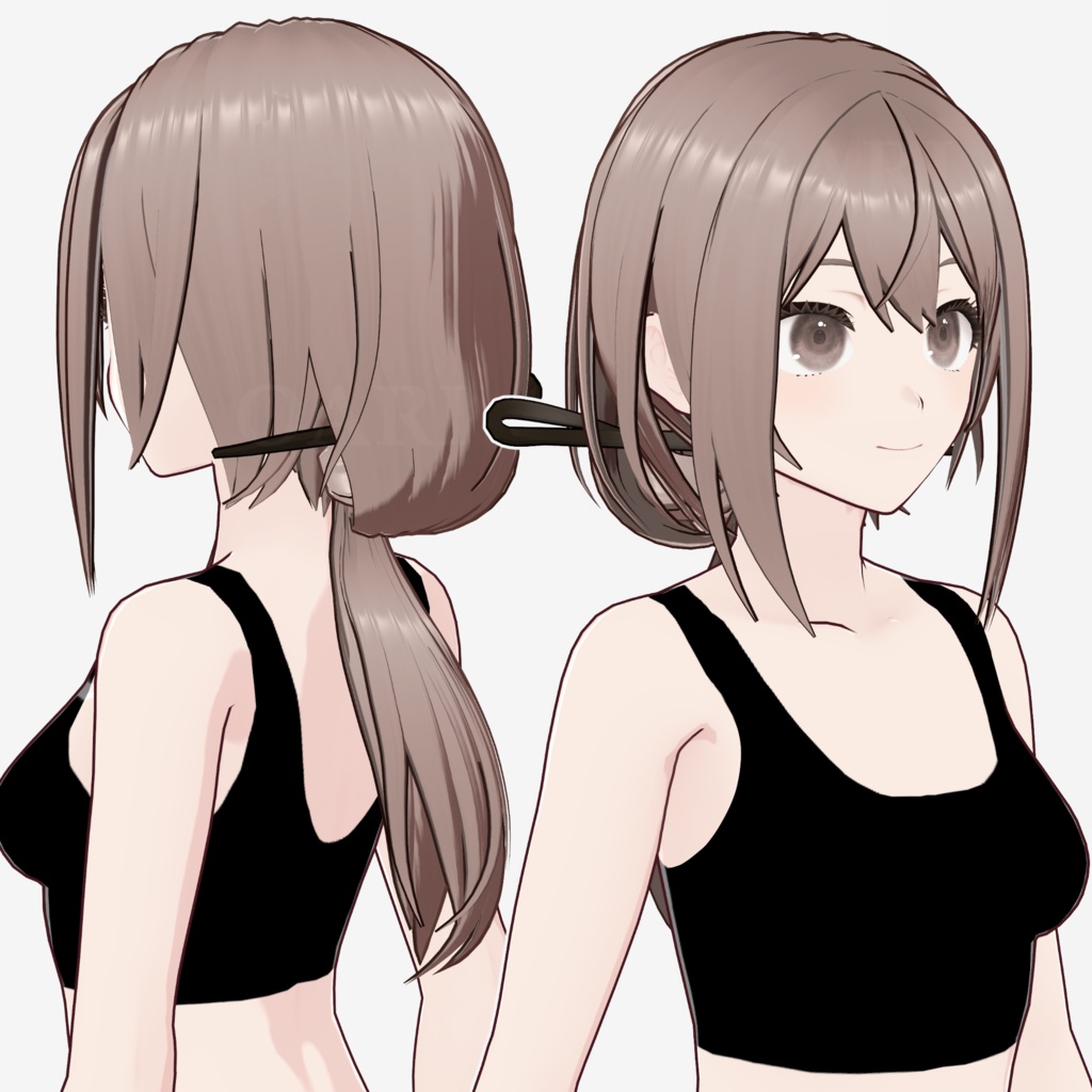 【VRoid】ローバンヘアプリセット / Low bun hair preset