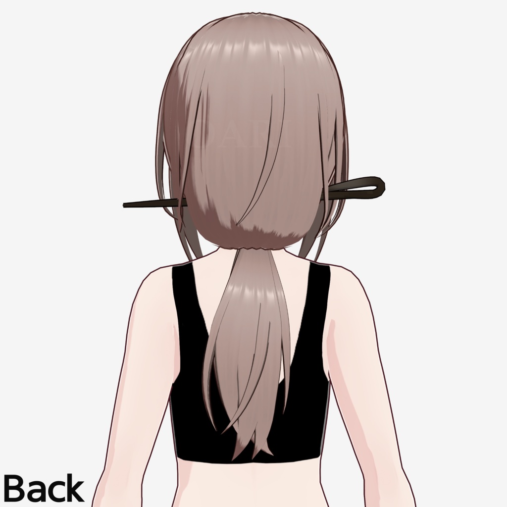 【VRoid】ローバンヘアプリセット / Low bun hair preset