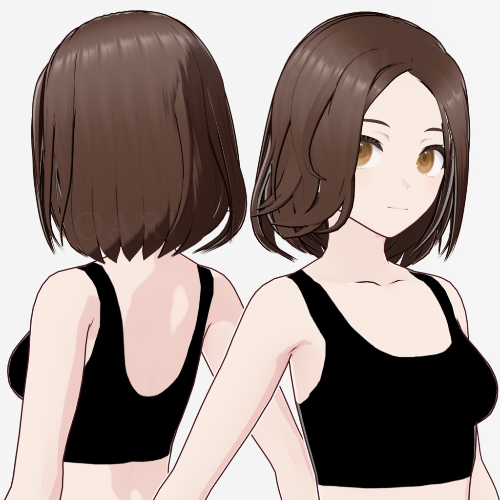 【VRoid】ウェーブボブヘアプリセット / Wavy bob hair preset