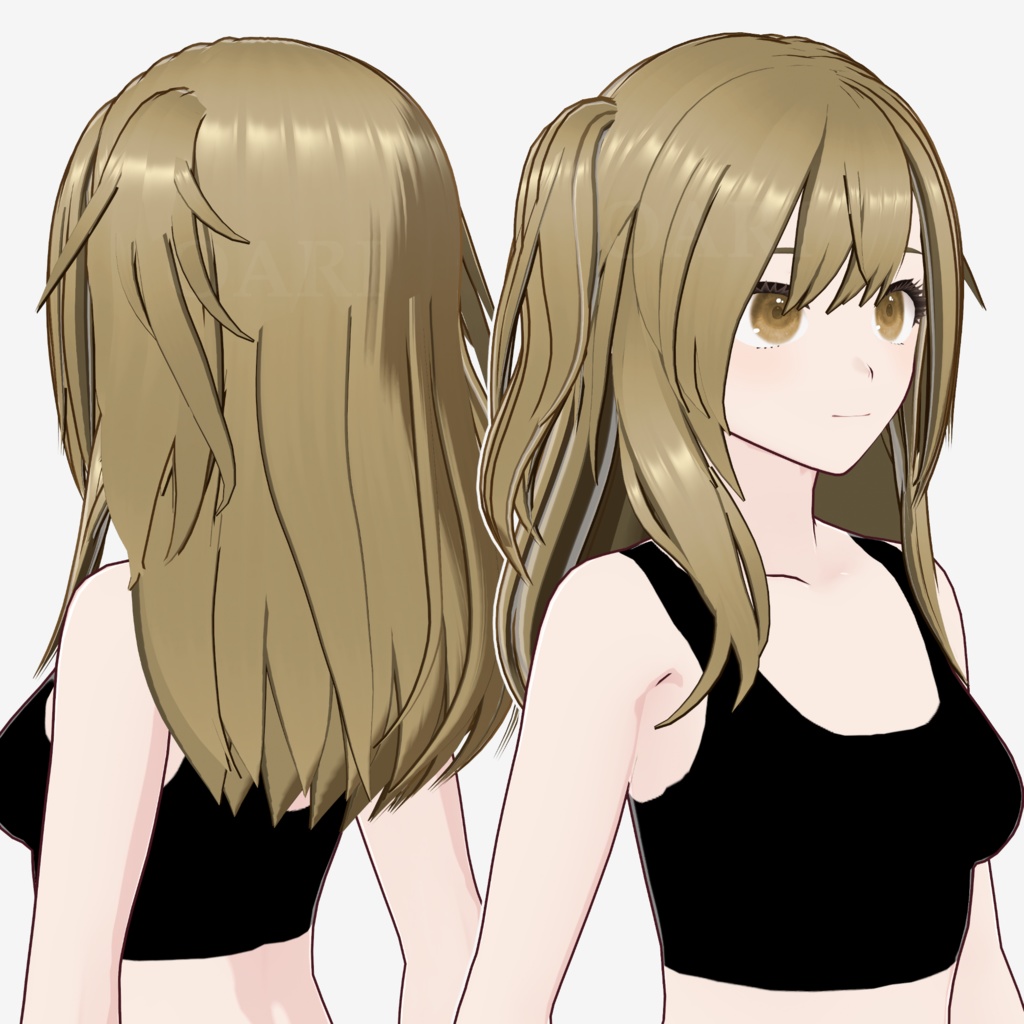 【VRoid】ツインテールロングヘアプリセット / Long hair with twintail preset