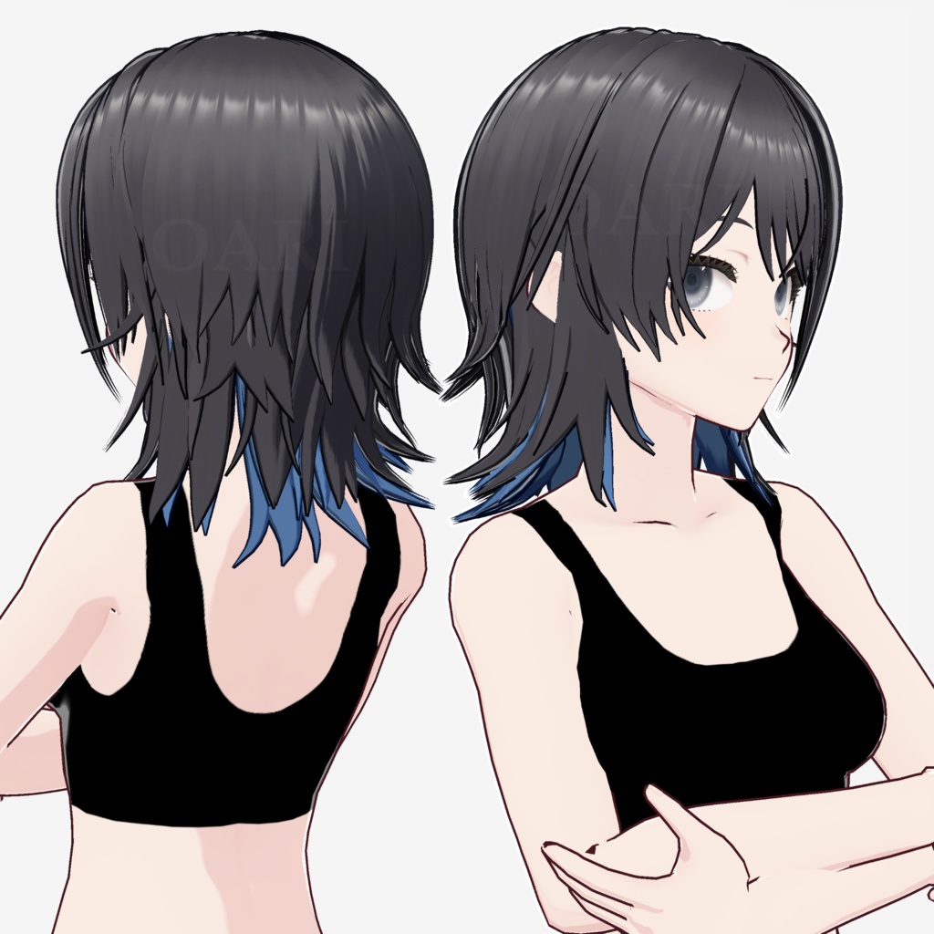 【VRoid】ウルフカットヘアプリセット / Wolf cut hair preset